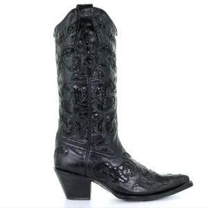 Corral Black Heeled Boots
